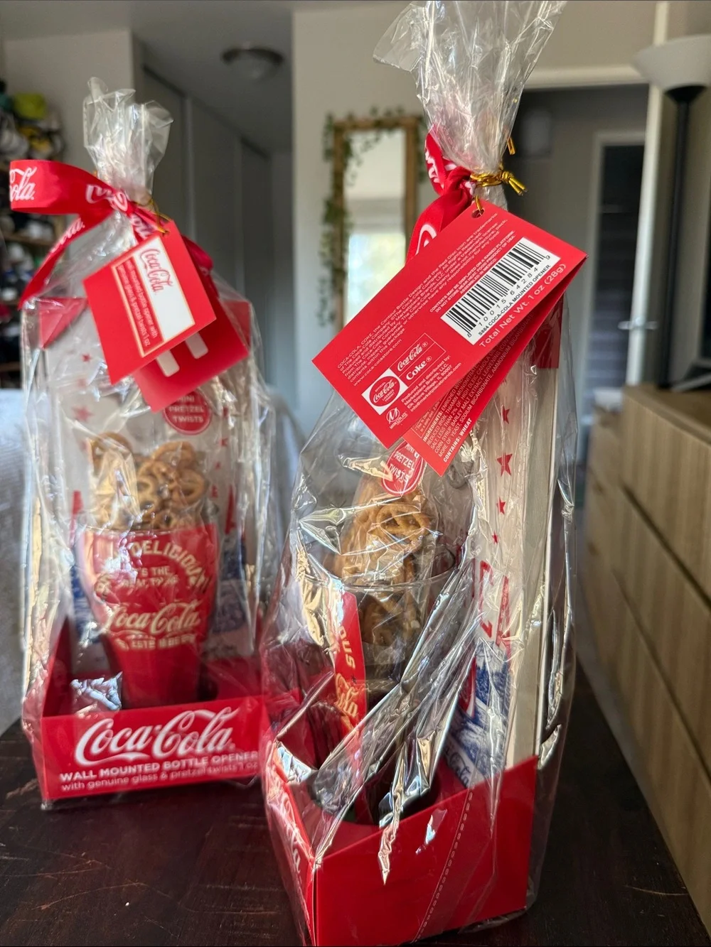 Coca Cola Red Gift Set with Branded Opener & Pretzel Cup